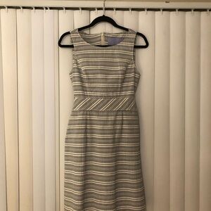 VERA WANG Lavender Label Striped Cotton Seersucker Dress